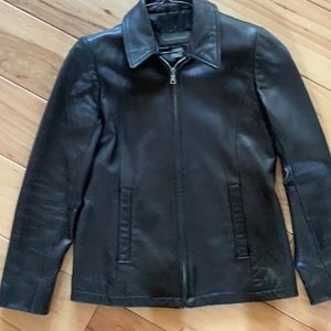 Banana Republic black leather jacket xs